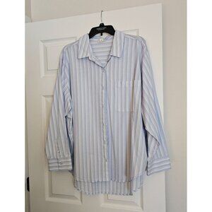 NWT ANA Women's Striped Button-Down Long Sleeve Shirt Sz XL Career Office